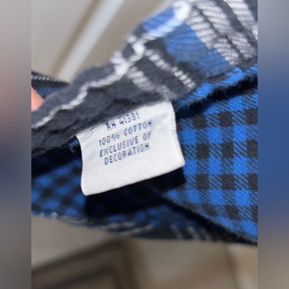RALPH LAUREN Mens M DOUBLE FACED PLAID SPORT SHIRT Blue Black COTTON​​ - Picture 6 of 11